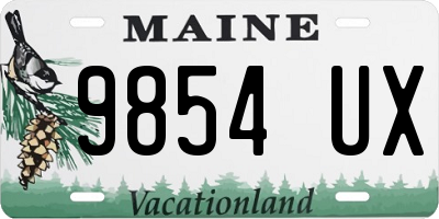 ME license plate 9854UX