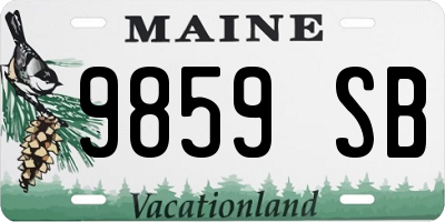 ME license plate 9859SB