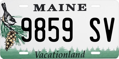 ME license plate 9859SV