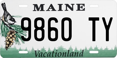ME license plate 9860TY