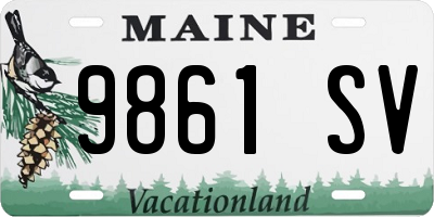 ME license plate 9861SV