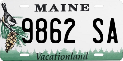 ME license plate 9862SA