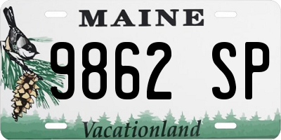 ME license plate 9862SP