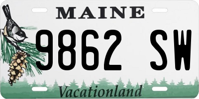 ME license plate 9862SW