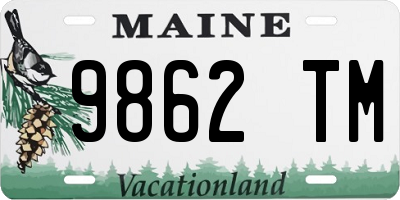 ME license plate 9862TM