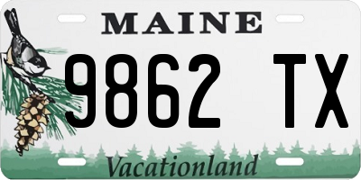 ME license plate 9862TX