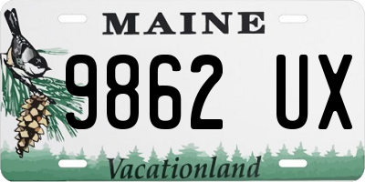 ME license plate 9862UX