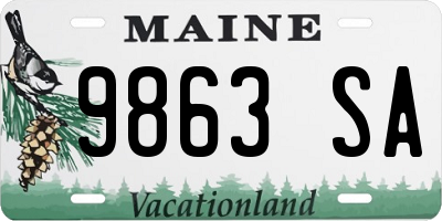 ME license plate 9863SA