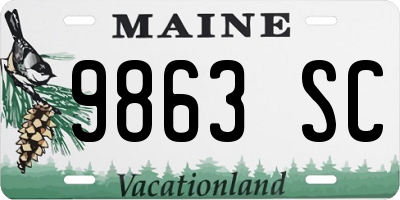 ME license plate 9863SC