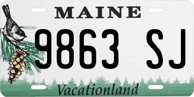 ME license plate 9863SJ