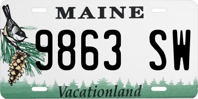 ME license plate 9863SW