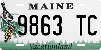 ME license plate 9863TC