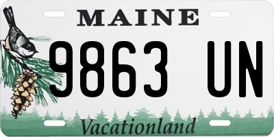 ME license plate 9863UN