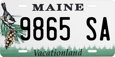 ME license plate 9865SA