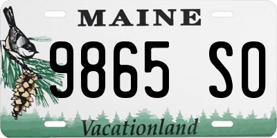 ME license plate 9865SO