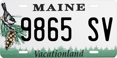 ME license plate 9865SV