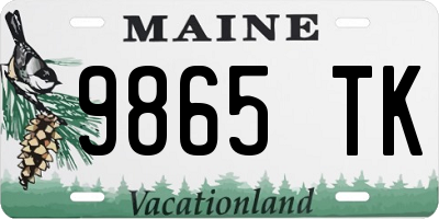 ME license plate 9865TK