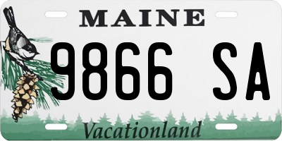 ME license plate 9866SA