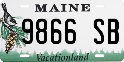 ME license plate 9866SB