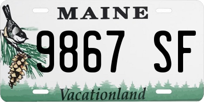 ME license plate 9867SF
