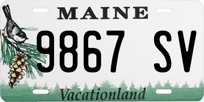 ME license plate 9867SV
