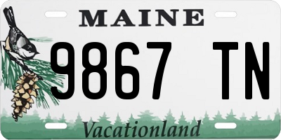 ME license plate 9867TN