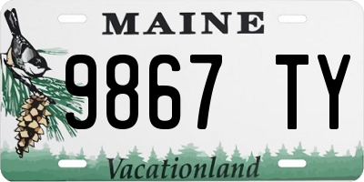 ME license plate 9867TY