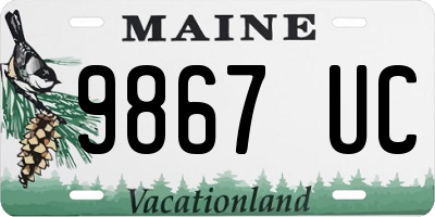 ME license plate 9867UC