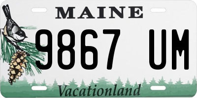 ME license plate 9867UM