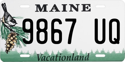 ME license plate 9867UQ