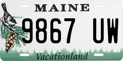 ME license plate 9867UW