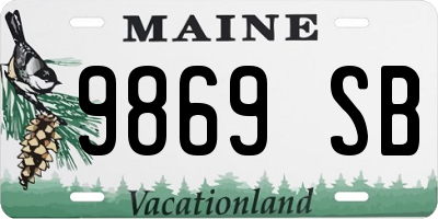 ME license plate 9869SB