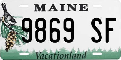 ME license plate 9869SF