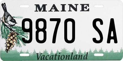 ME license plate 9870SA