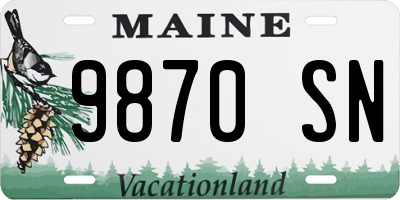 ME license plate 9870SN