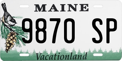 ME license plate 9870SP