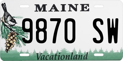 ME license plate 9870SW