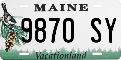 ME license plate 9870SY
