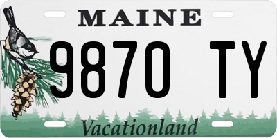ME license plate 9870TY