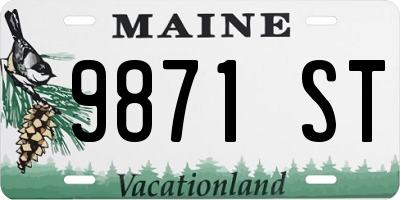ME license plate 9871ST