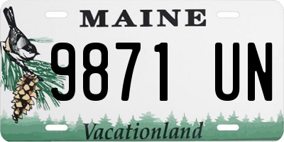 ME license plate 9871UN