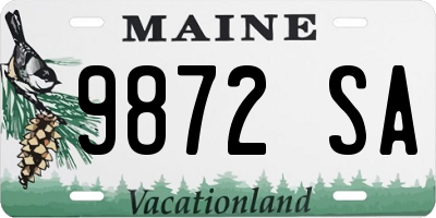 ME license plate 9872SA