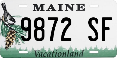 ME license plate 9872SF