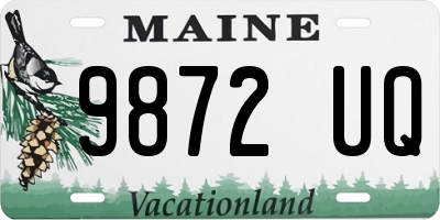 ME license plate 9872UQ