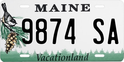 ME license plate 9874SA