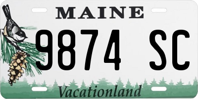 ME license plate 9874SC