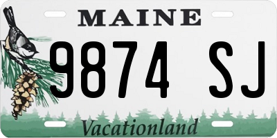 ME license plate 9874SJ