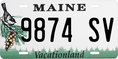 ME license plate 9874SV
