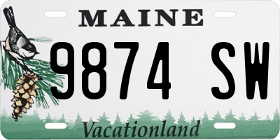 ME license plate 9874SW