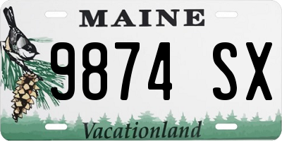 ME license plate 9874SX